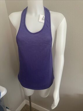 Women's Purple Racerback Tank Top - Athletic Scoop Neck